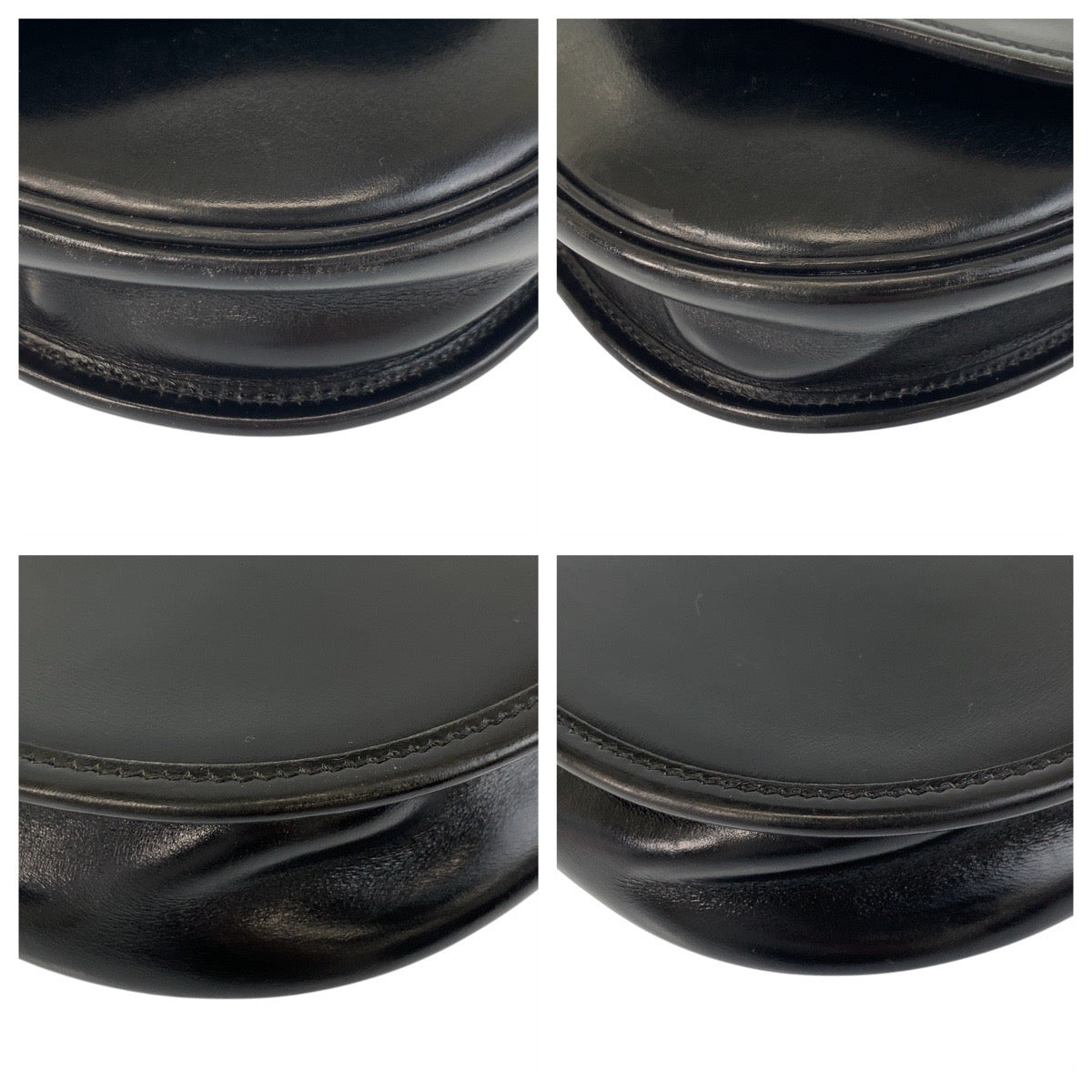 17015
HERMES エルメス ヴィンテージ ブラック 黒 ゴールド金具 レザー ショルダーバッグ ポシェット レディース ABP210