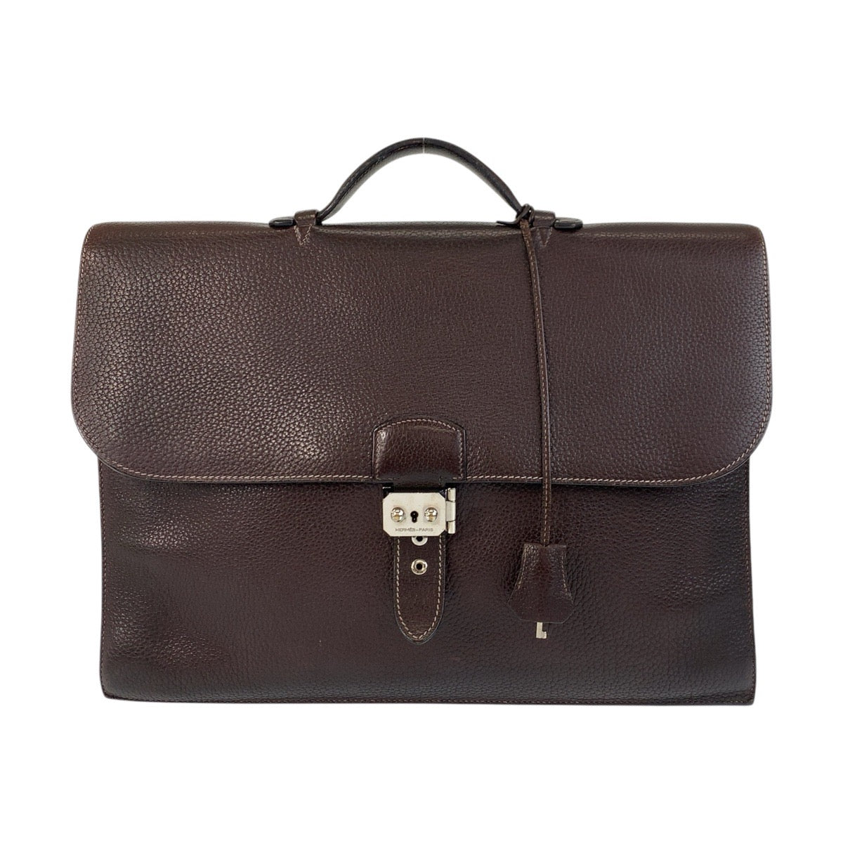 17017
HERMES エルメス サック ア デペッシュ ブラウン シルバー金具 トゴ ビジネスバッグ ブリーフケース  メンズ