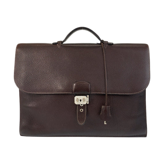 17017
HERMES エルメス サック ア デペッシュ ブラウン シルバー金具 トゴ ビジネスバッグ ブリーフケース  メンズ