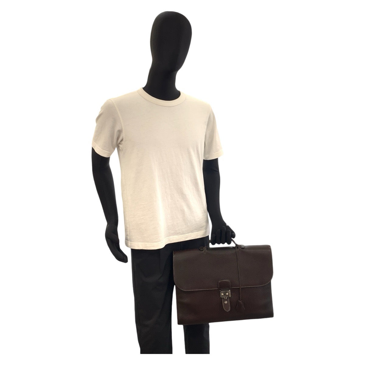 17017
HERMES エルメス サック ア デペッシュ ブラウン シルバー金具 トゴ ビジネスバッグ ブリーフケース  メンズ