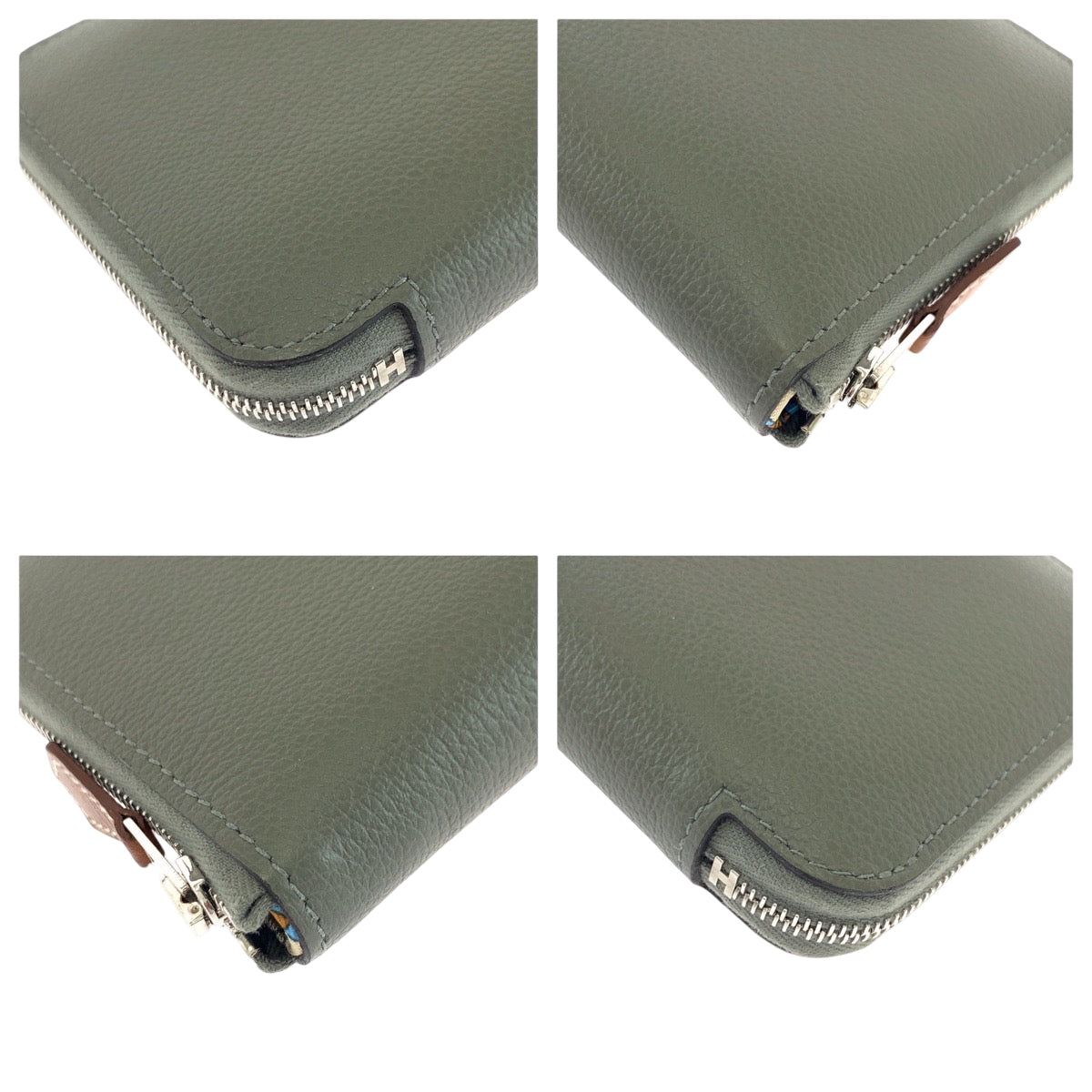 17018
HERMES エルメス アザップ コンパクト シルクイン グリメイヤー グレー系 エバーカラー 折財布 コンパクトウォレット 男女兼用 B刻印  レディース