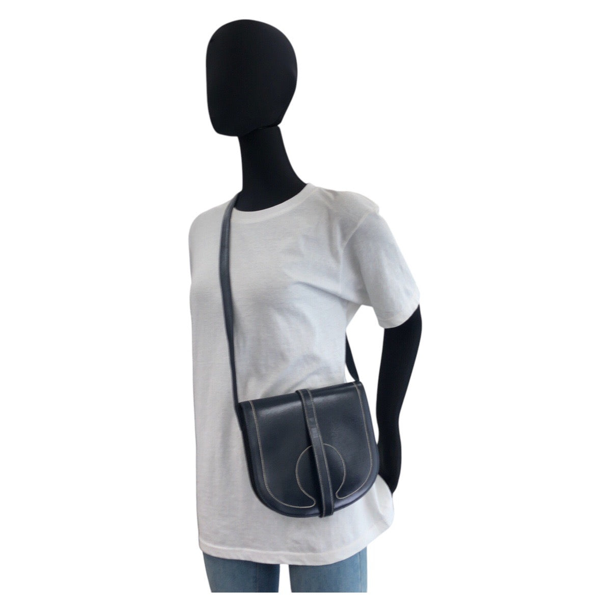 17020
HERMES エルメス ギャロパード ネイビー ボックスカーフ ショルダーバッグ ポシェット レディース AB130