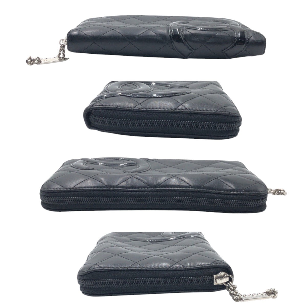 17024
CHANEL シャネル カンボン ココマーク ブラック 黒 レザー 長財布 ロングウォレット レディース ABP38