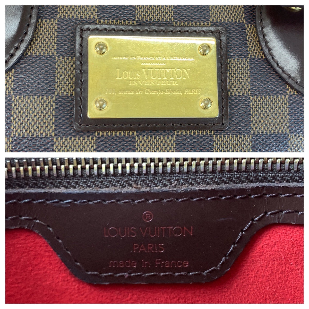 17029
LOUIS VUITTON ルイヴィトン ダミエ ハムステッド PM ブラウン ゴールド金具 PVC / レザー N51205 トートバッグ ショルダーバッグ  レディース AB63