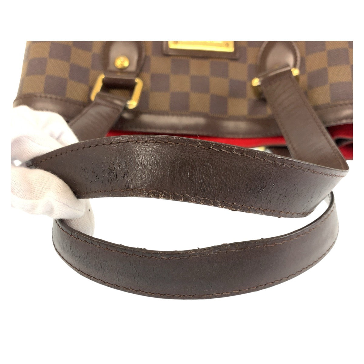 17029
LOUIS VUITTON ルイヴィトン ダミエ ハムステッド PM ブラウン ゴールド金具 PVC / レザー N51205 トートバッグ ショルダーバッグ  レディース AB63