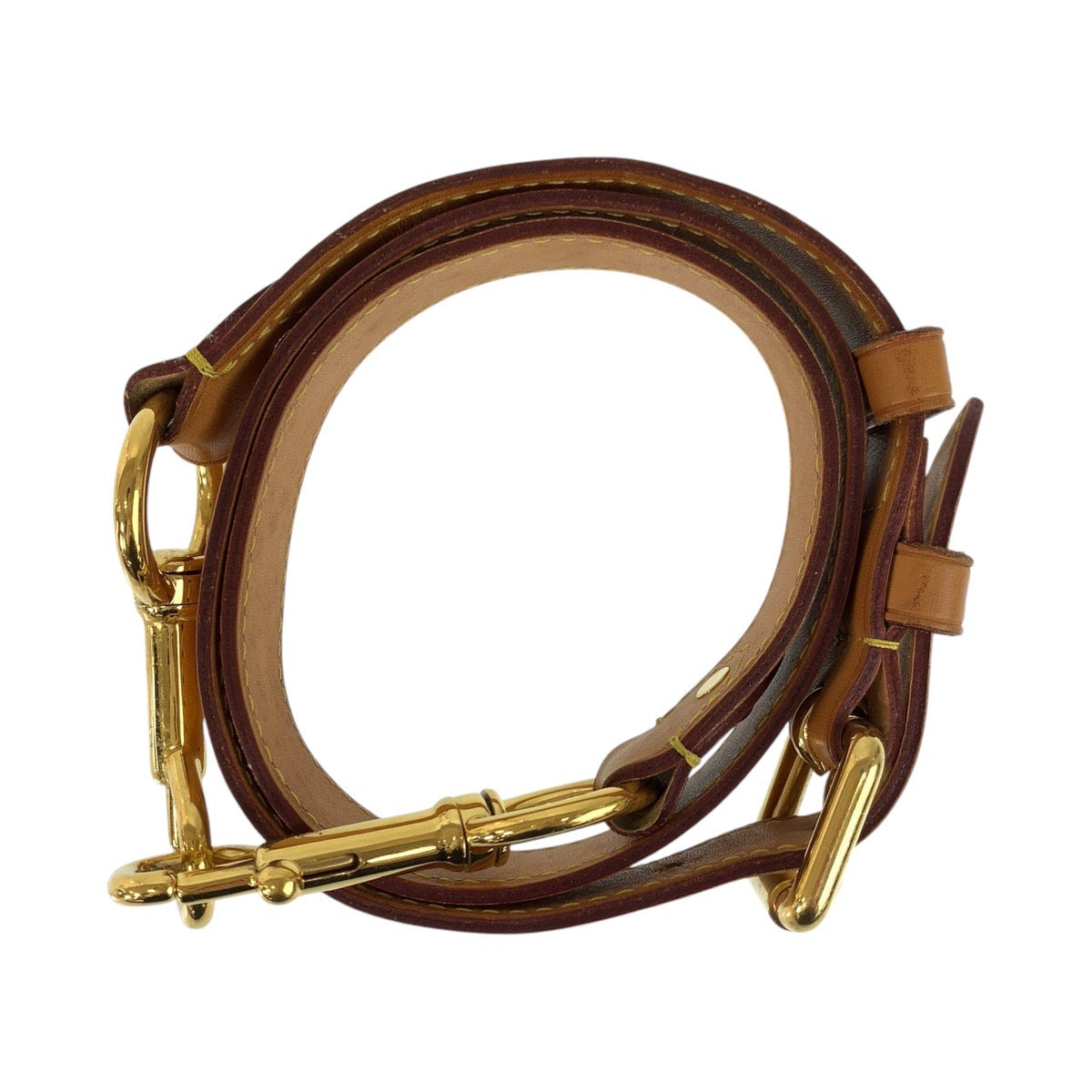17032
LOUIS VUITTON ルイヴィトン ショルダーストラップのみ ブラウン ゴールド金具 レザー ショルダーバッグ  レディース