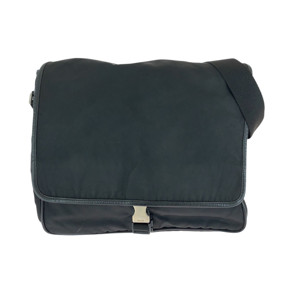 17034
PRADA プラダ テスート 三角ロゴプレート ブラック 黒 シルバー金具 ナイロン V166 ショルダーバッグ メッセンジャーバッグ  レディース AB34