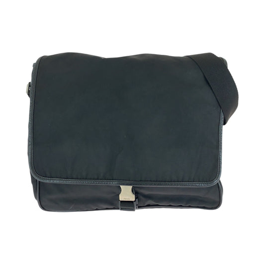 17034
PRADA プラダ テスート 三角ロゴプレート ブラック 黒 シルバー金具 ナイロン V166 ショルダーバッグ メッセンジャーバッグ  レディース AB34