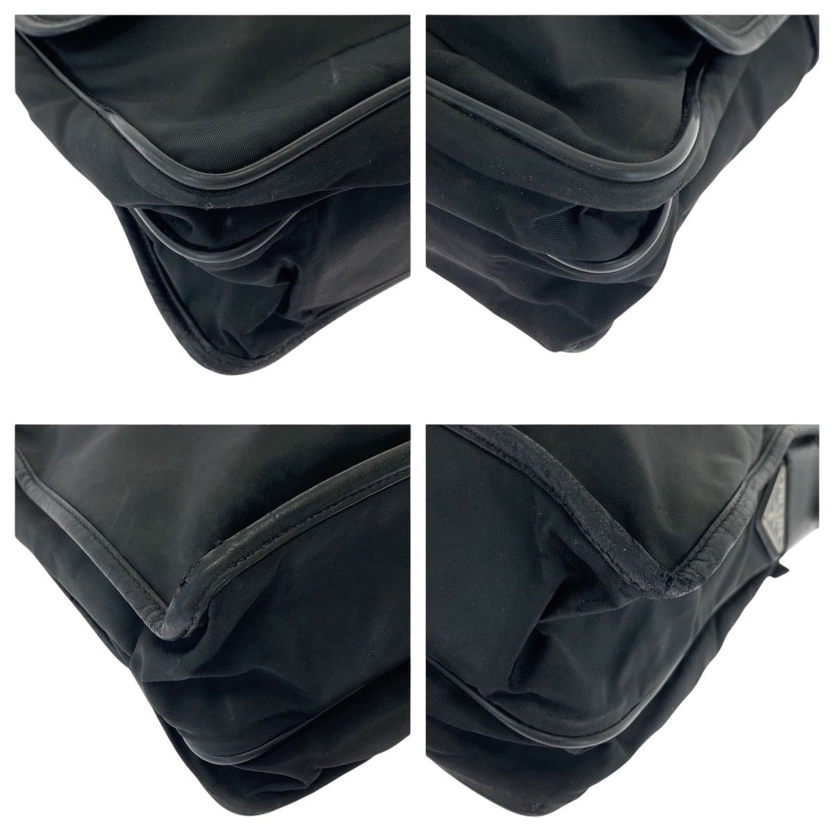 17034
PRADA プラダ テスート 三角ロゴプレート ブラック 黒 シルバー金具 ナイロン V166 ショルダーバッグ メッセンジャーバッグ  レディース AB34