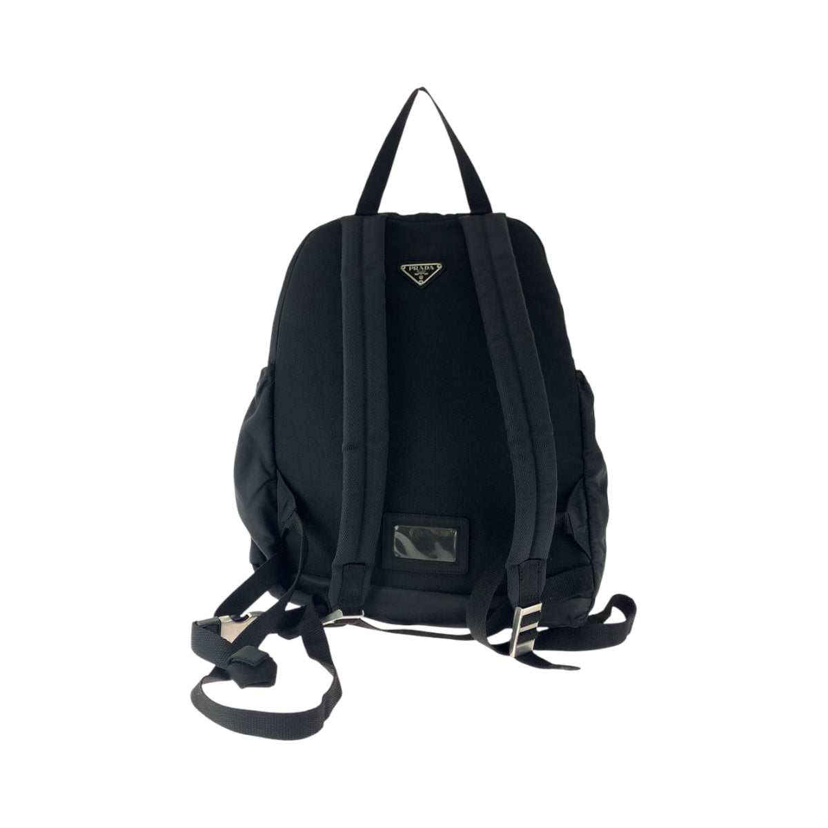 17035
PRADA プラダ テスート 三角ロゴプレート ブラック 黒 シルバー金具 ナイロン V317 リュックサック バックパック  レディース AB41
