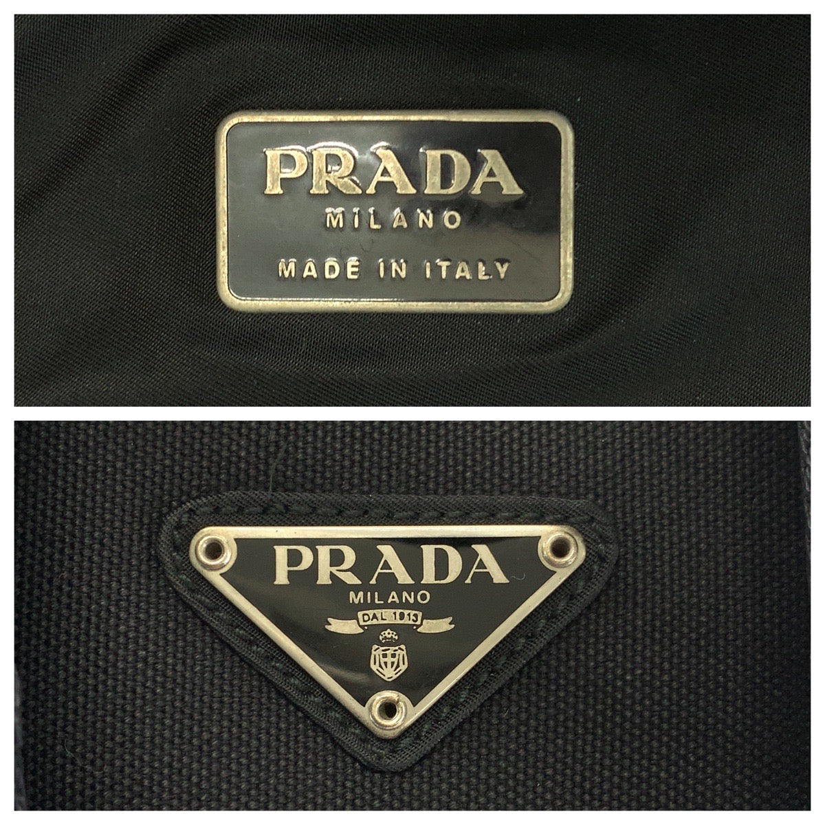 17035
PRADA プラダ テスート 三角ロゴプレート ブラック 黒 シルバー金具 ナイロン V317 リュックサック バックパック  レディース AB41