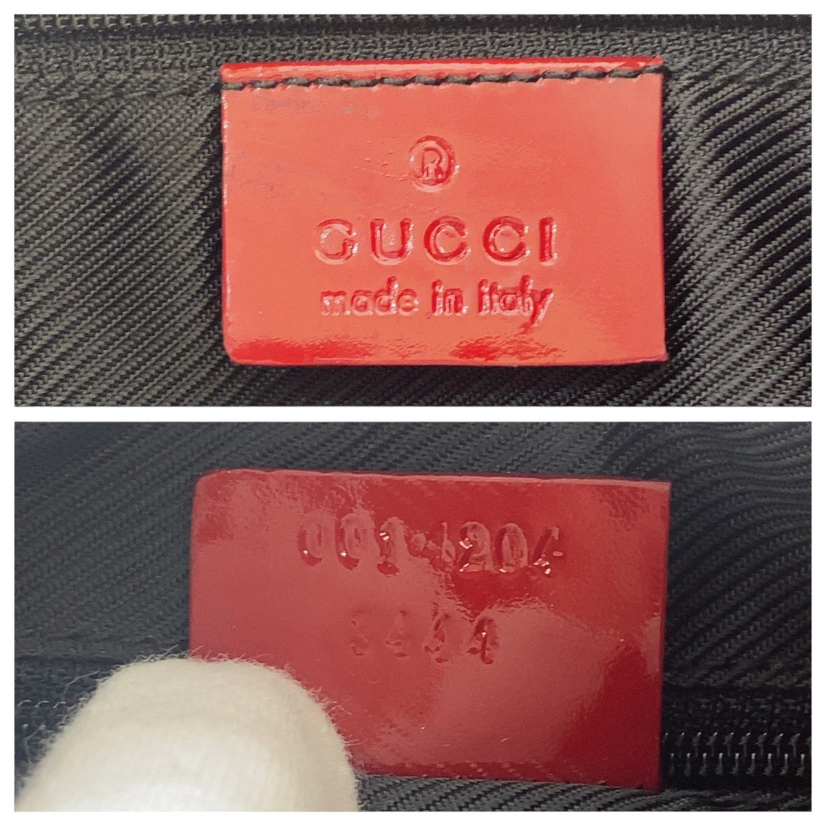 17036
GUCCI グッチ レッド ゴールド金具 GGキャンバス / エナメル 001 4204 ショルダーバッグ ホーボー  レディース AB36