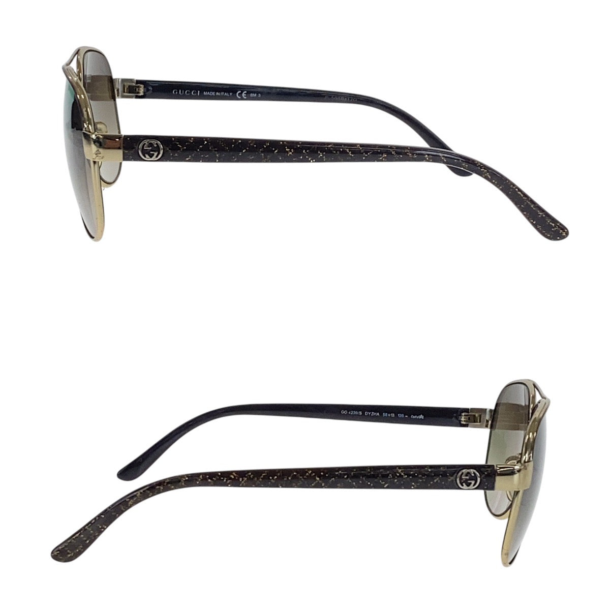 17040
GUCCI グッチ インターンロッキング ブラウン ゴールド金具 プラスチック GG 4239/S DYZHA 58□13 135 サングラス ティアドロップ  メンズ