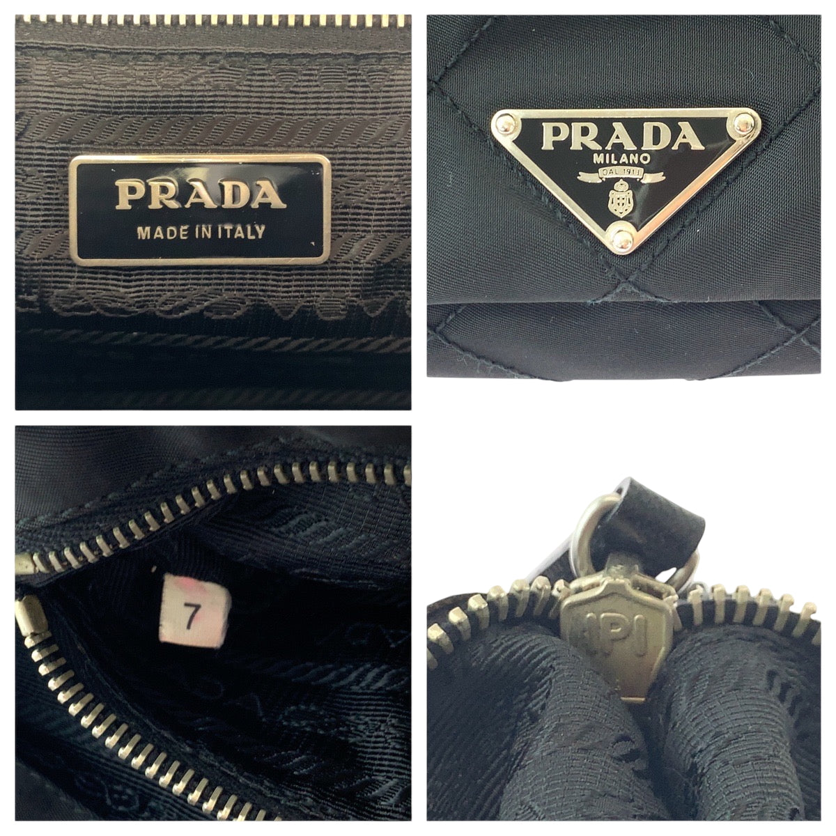 17041
PRADA プラダ キルティング テスート 三角ロゴプレート ブラック 黒 シルバー金具 ナイロン BT0422 ショルダーバッグ メッセンジャーバッグ レディース A55