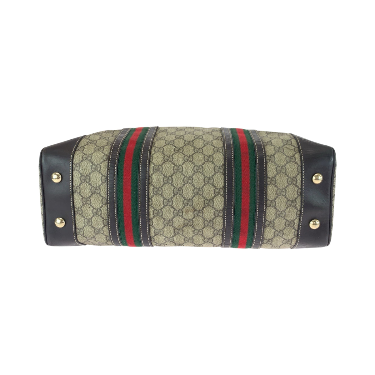17044
GUCCI グッチ ベージュ ブラウン マルチカラー ゴールド金具 PVC 101478 ボストンバッグ ハンドバッグ  メンズ AB58
