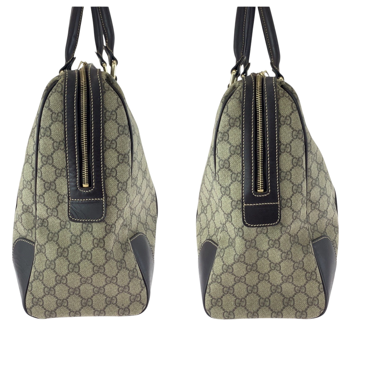 17044
GUCCI グッチ ベージュ ブラウン マルチカラー ゴールド金具 PVC 101478 ボストンバッグ ハンドバッグ  メンズ AB58