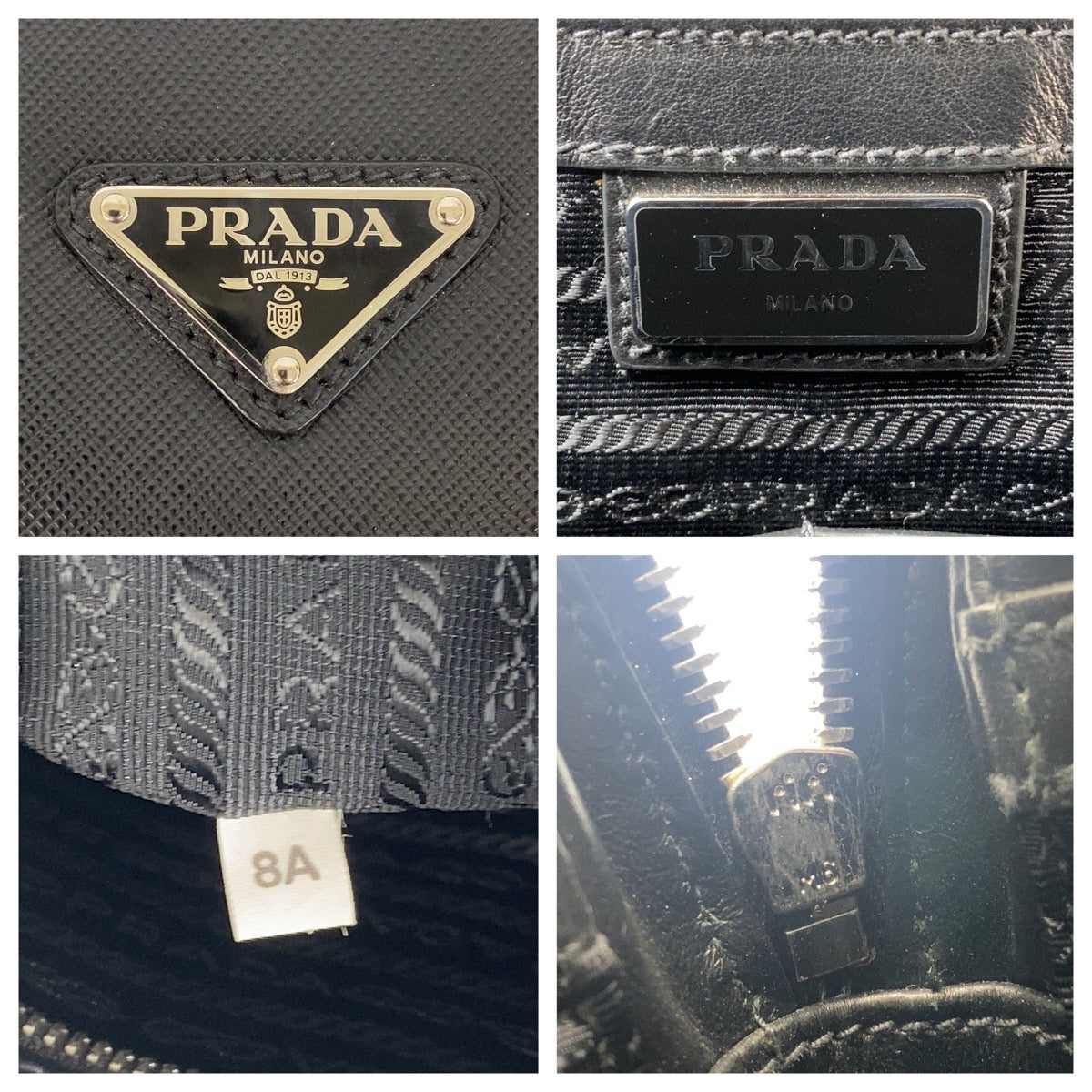 17046
PRADA プラダ サフィアーノ ブラック 黒 シルバー金具 レザー ビジネスバッグ ブリーフケース  メンズ