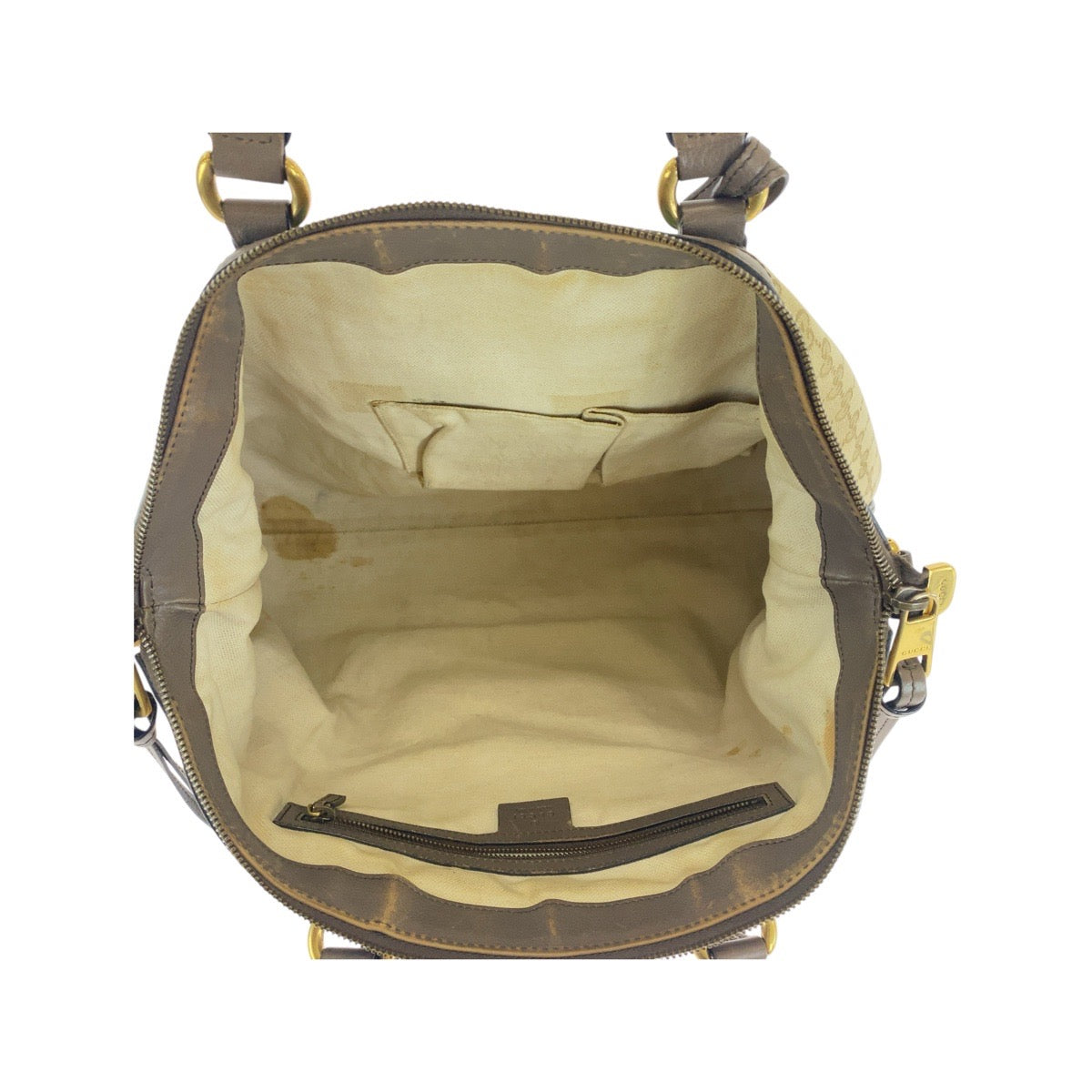 17048
GUCCI グッチ シェリーライン ベージュ ブラウン ゴールド金具 GGキャンバス / レザー 309621 トートバッグ ショルダーバッグ 2way レディース AB62