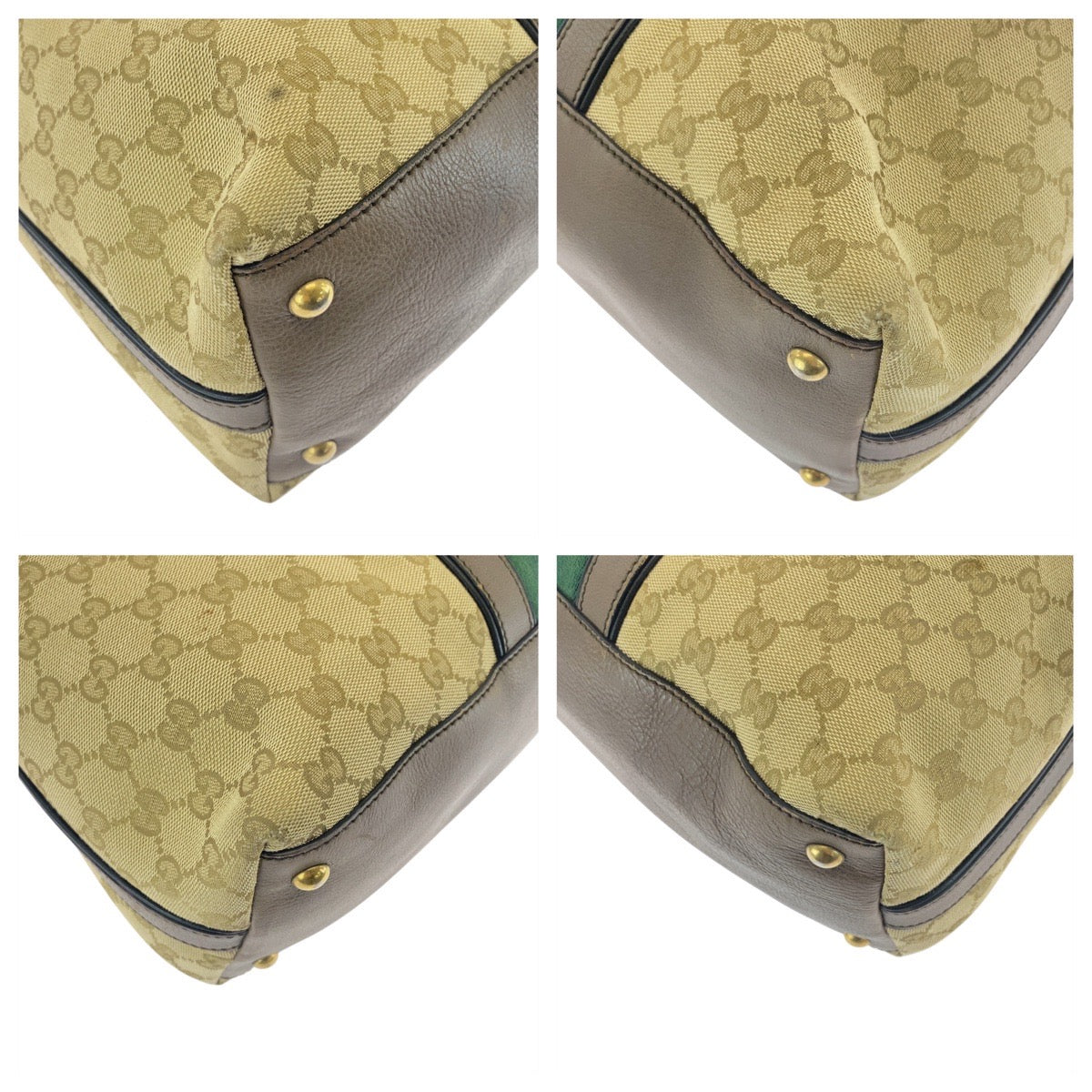 17048
GUCCI グッチ シェリーライン ベージュ ブラウン ゴールド金具 GGキャンバス / レザー 309621 トートバッグ ショルダーバッグ 2way  レディース AB62