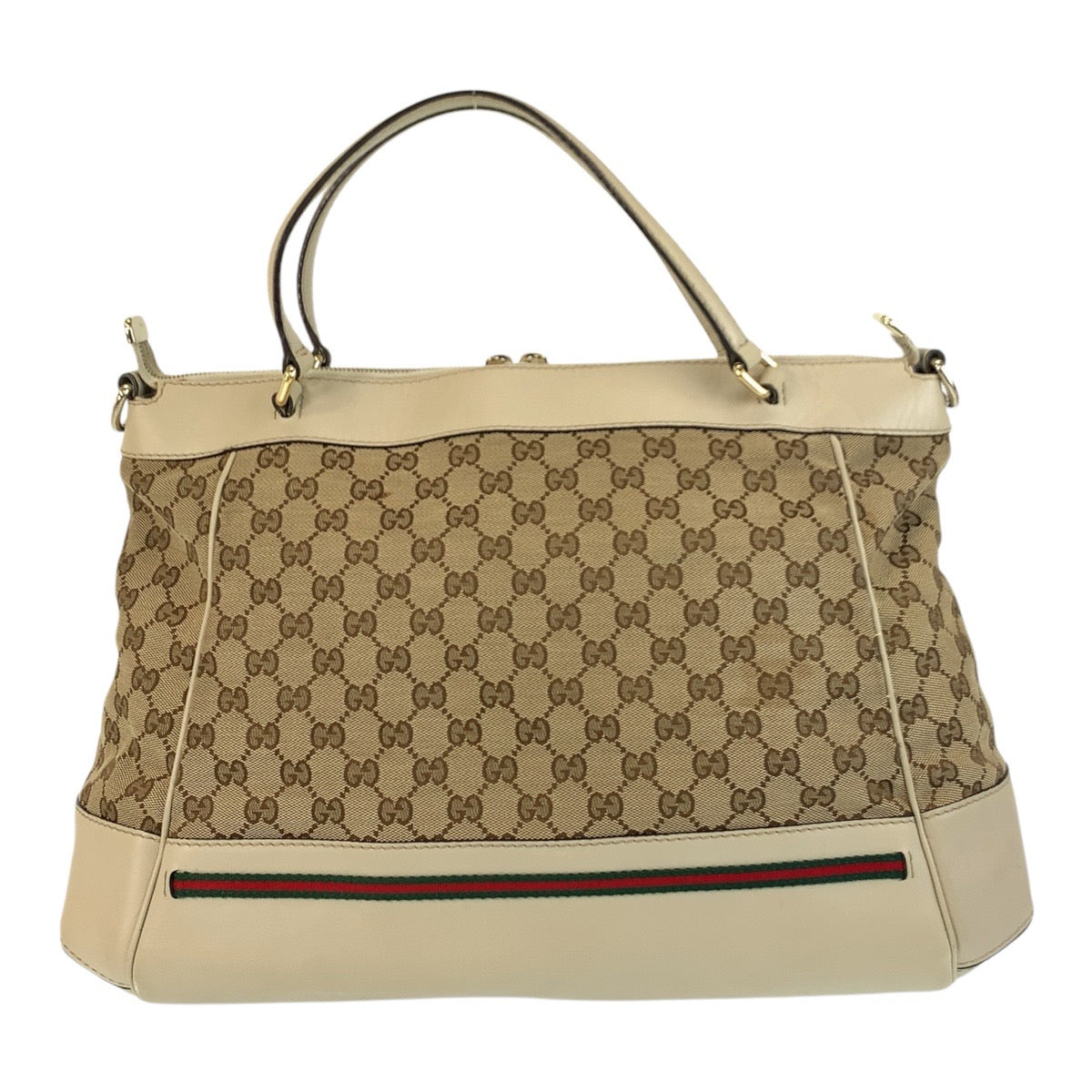 17049
GUCCI グッチ メイフェア シェリーライン ベージュ ゴールド金具 GGキャンバス / レザー 257349 トートバッグ ショルダーバッグ 2way レディース AB45