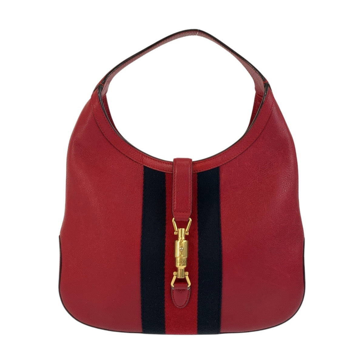 17051
GUCCI グッチ ジャッキー シェリーライン レッド ゴールド金具 レザー 365458 ホーボー ショルダーバッグ  レディース ABP78