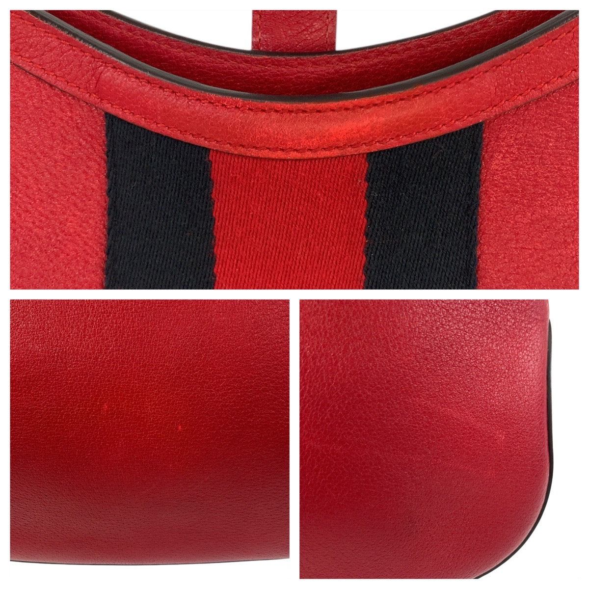 17051
GUCCI グッチ ジャッキー シェリーライン レッド ゴールド金具 レザー 365458 ホーボー ショルダーバッグ  レディース ABP78