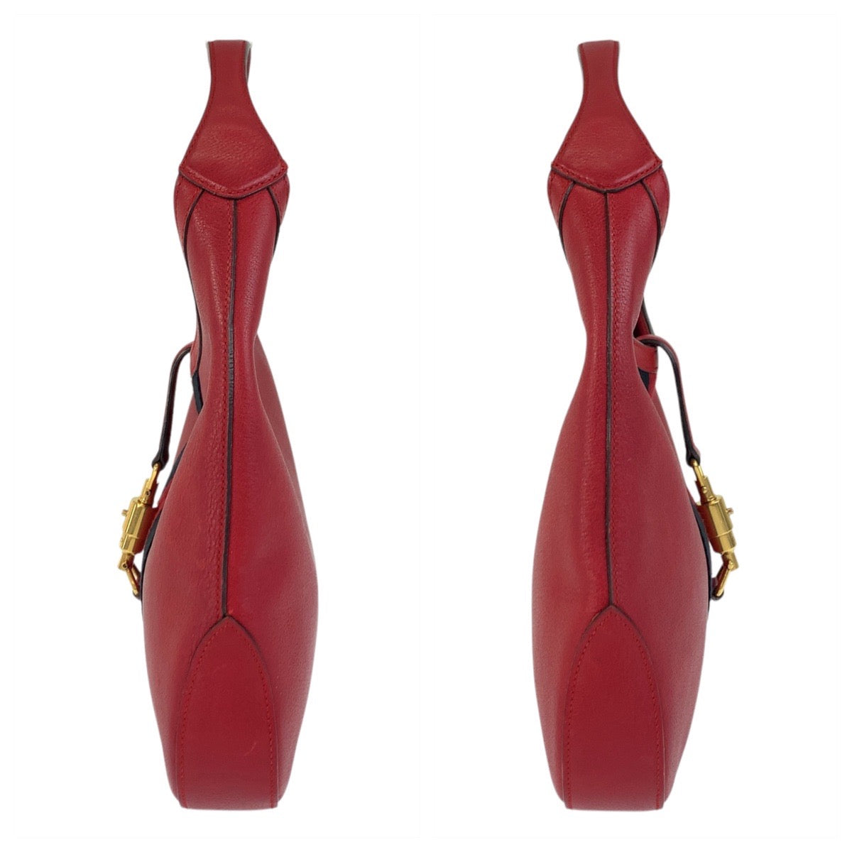 17051
GUCCI グッチ ジャッキー シェリーライン レッド ゴールド金具 レザー 365458 ホーボー ショルダーバッグ  レディース ABP78