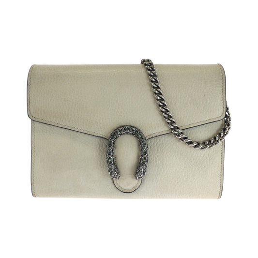 17053
GUCCI グッチ ディオニュソス ホワイト シルバー金具 レザー 401231 チェーンショルダーバッグ レディース AB74