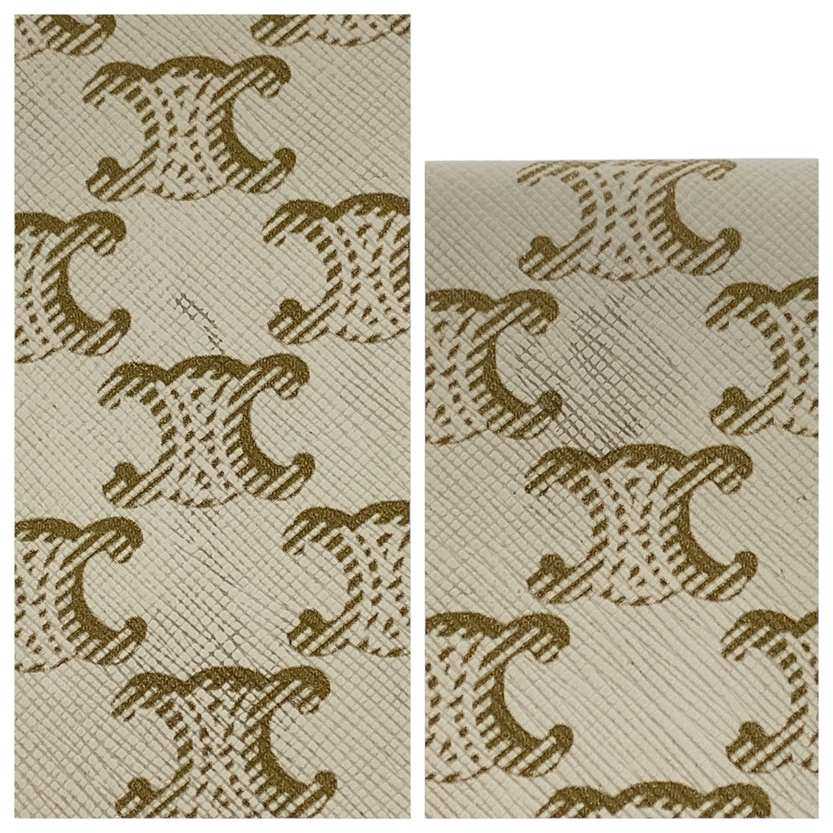 17054
CELINE セリーヌ トリオンフ トライアングル ベージュ ブラウン PVC 斜め掛け ショルダーバッグ ポシェット  レディース ABP78