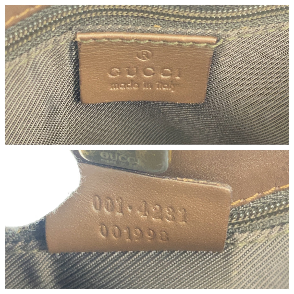 17058
GUCCI グッチ ベージュ ブラウン ゴールド金具 GGキャンバス / レザー 001 4231 ショルダーバッグ  レディース AB32