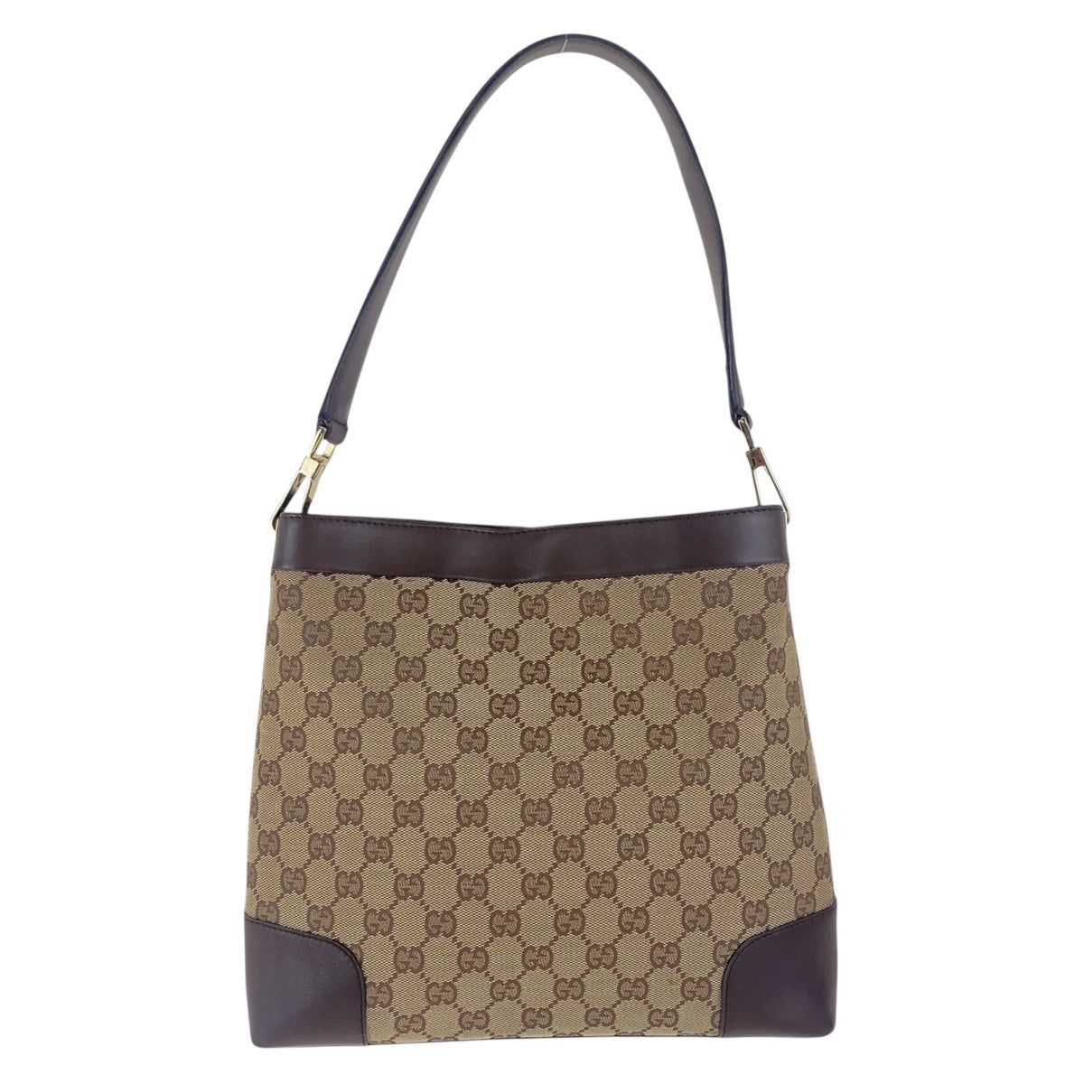 17058
GUCCI グッチ ベージュ ブラウン ゴールド金具 GGキャンバス / レザー 001 4231 ショルダーバッグ  レディース AB32