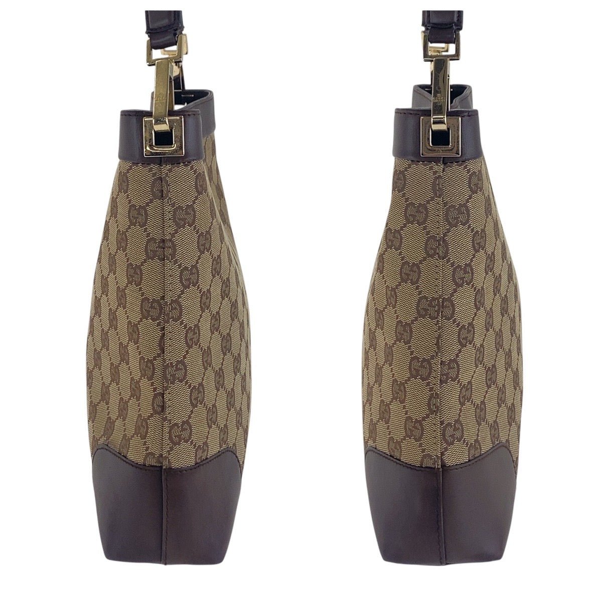 17058
GUCCI グッチ ベージュ ブラウン ゴールド金具 GGキャンバス / レザー 001 4231 ショルダーバッグ  レディース AB32
