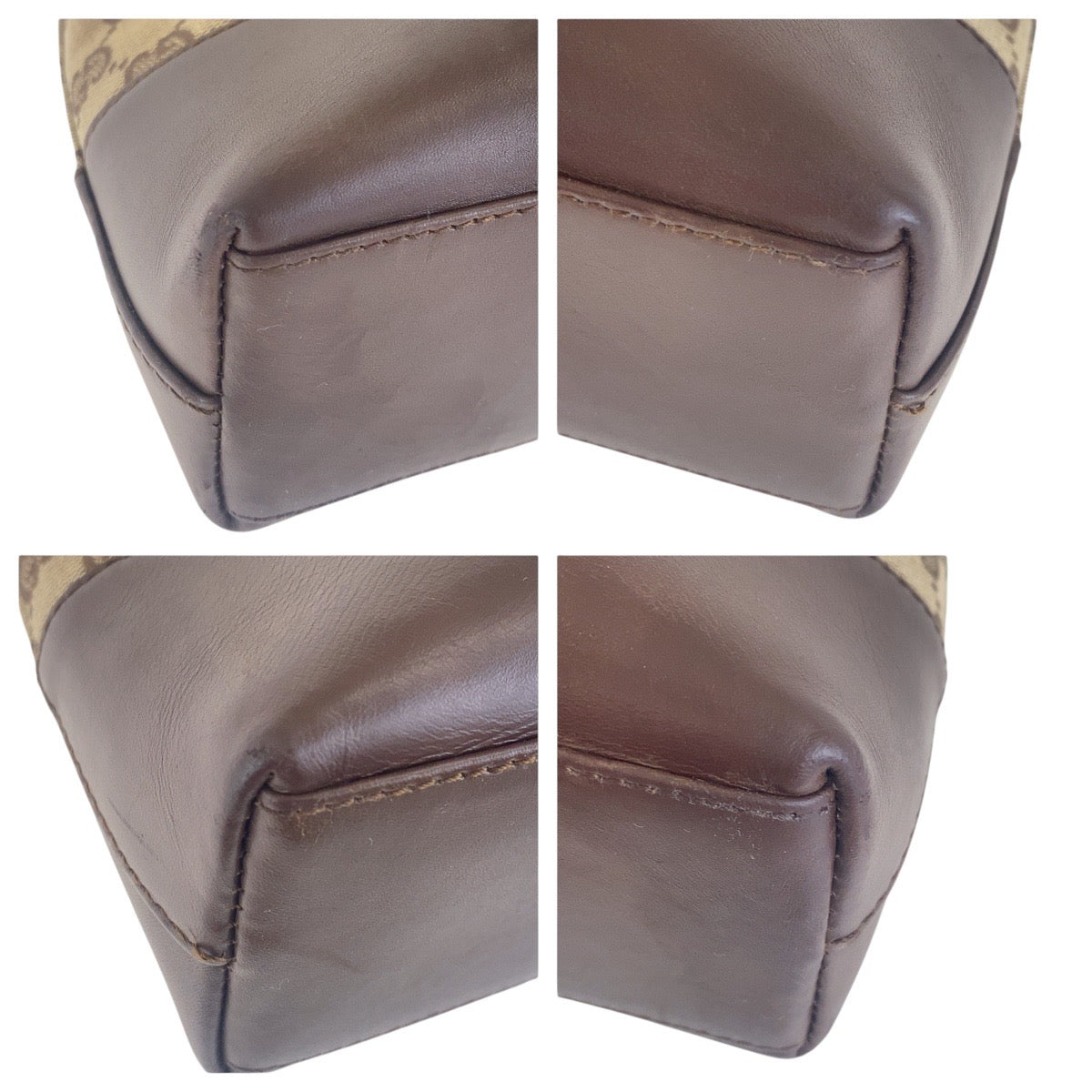 17058
GUCCI グッチ ベージュ ブラウン ゴールド金具 GGキャンバス / レザー 001 4231 ショルダーバッグ  レディース AB32