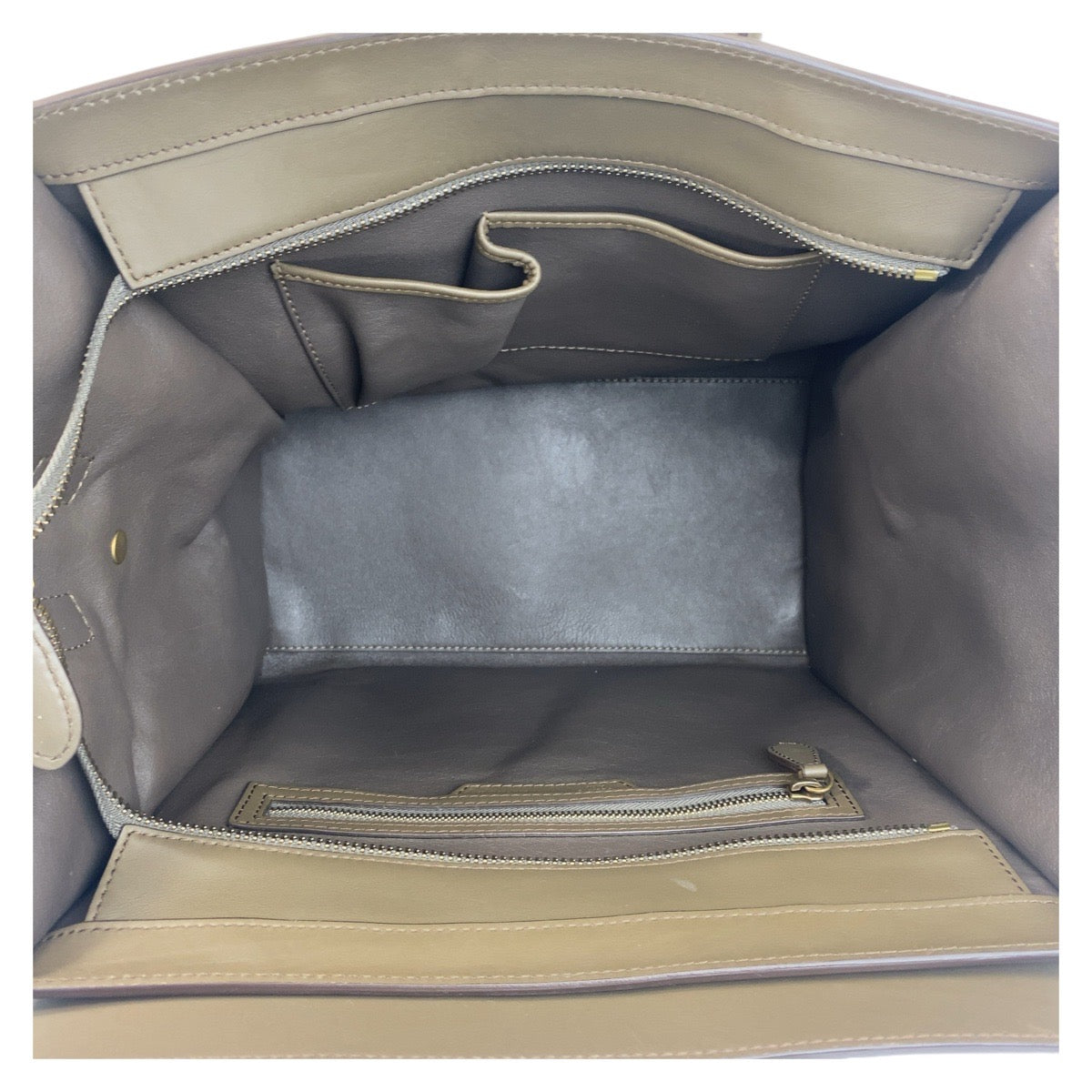 17061
CELINE セリーヌ ラゲージミニ オレンジ カーキ ベージュ ゴールド金具 ハラコ / レザー W GA-0172 ハンドバッグ トートバッグ レディース AB50