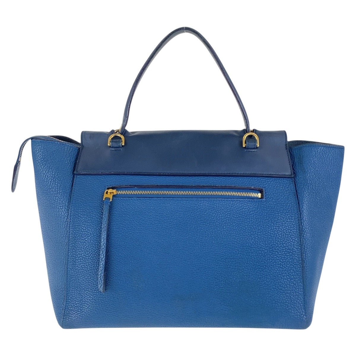 17062
CELINE セリーヌ ベルトバッグ バイカラー ブラー ネイビー ゴールド金具 レザー ハンドバッグ ショルダーバッグ 2WAY レディース AB69