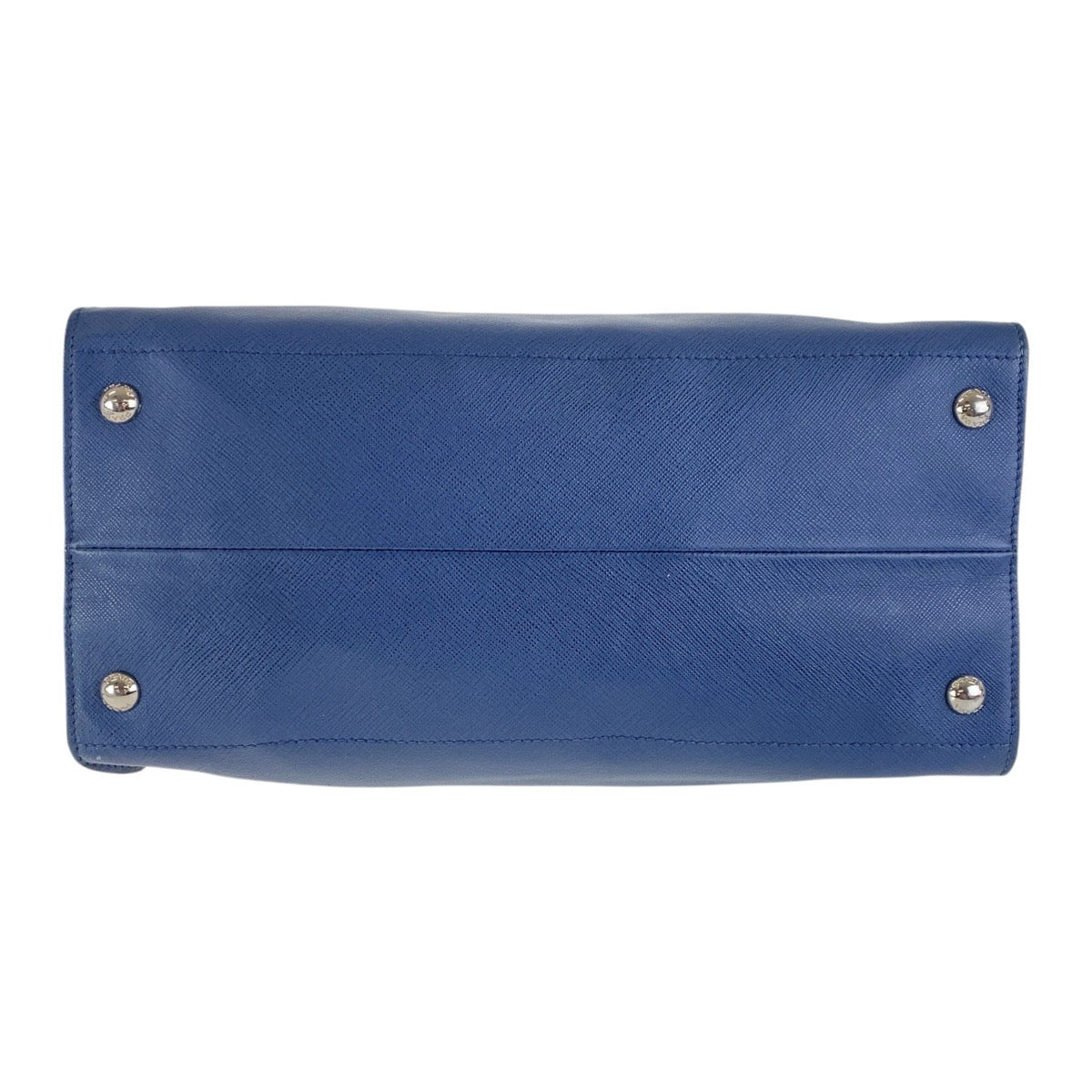 17063
PRADA プラダ サフィアーノ 三角ロゴプレート ネイビー シルバー金具 レザー 227 31/S トートバッグ ショルダーバッグ 男女兼用  レディース AB55