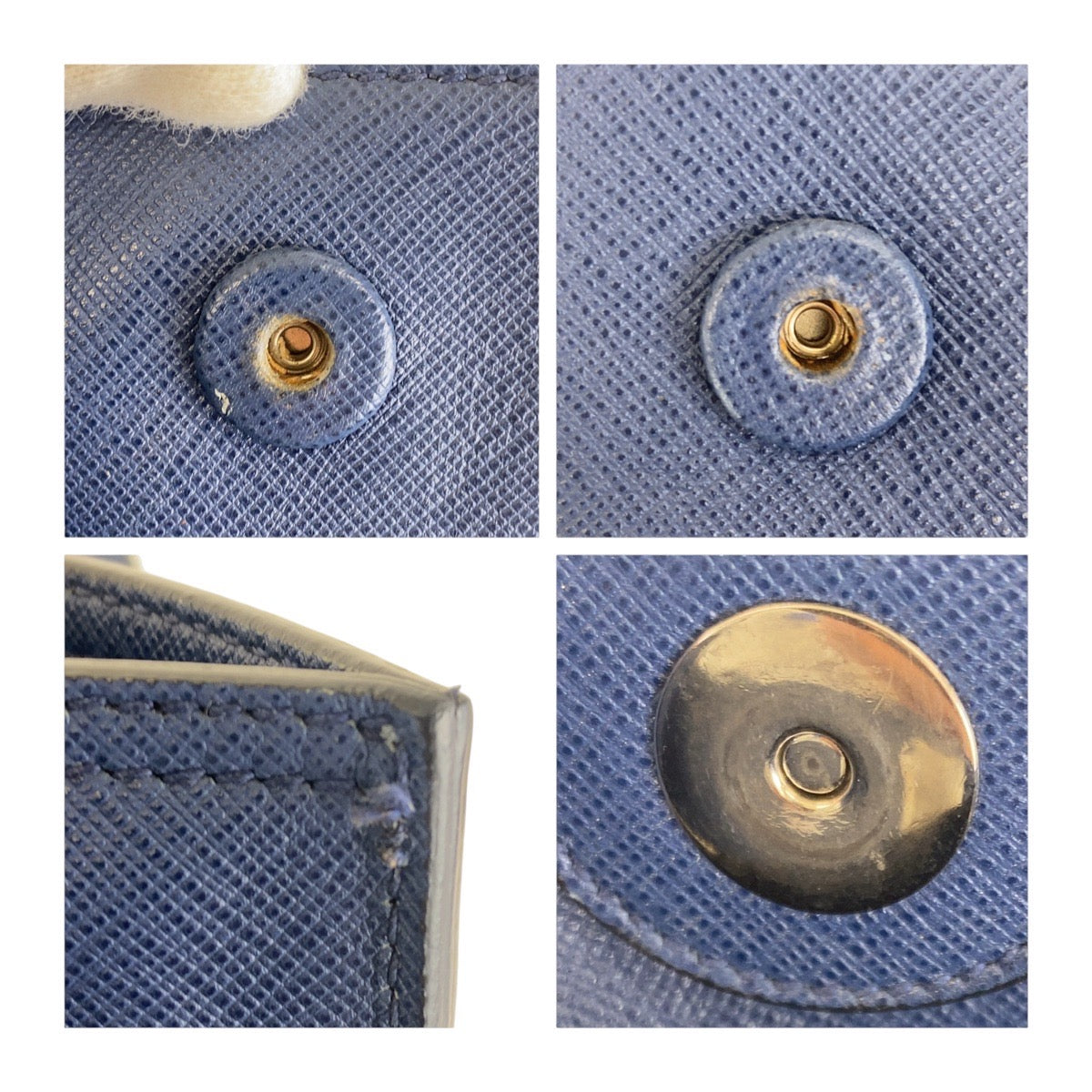 17063
PRADA プラダ サフィアーノ 三角ロゴプレート ネイビー シルバー金具 レザー 227 31/S トートバッグ ショルダーバッグ 男女兼用  レディース AB55