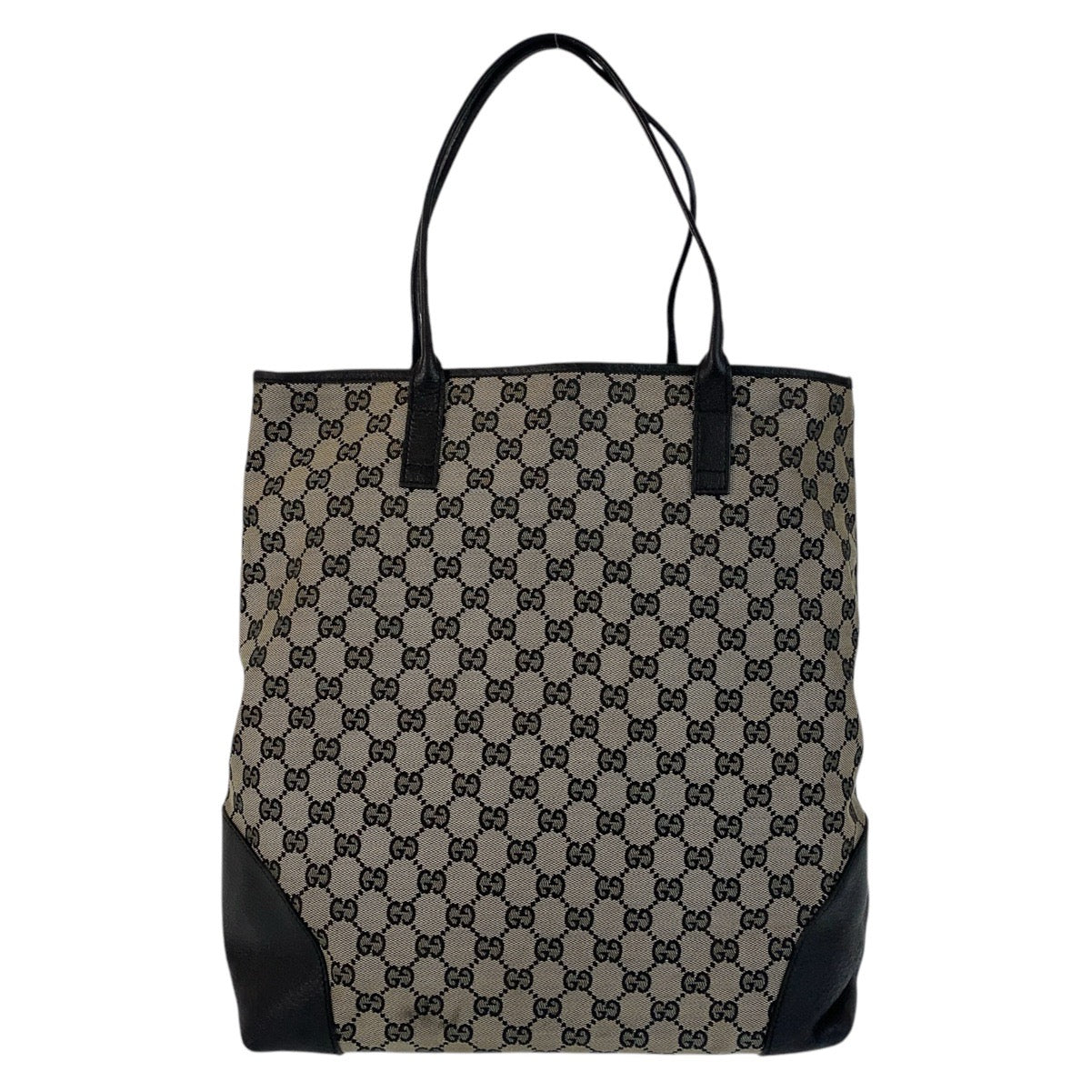 17064
GUCCI グッチ グレー ブラック 黒 GGキャンバス / レザー 263345 トートバッグ ショルダーバッグ  レディース AB28