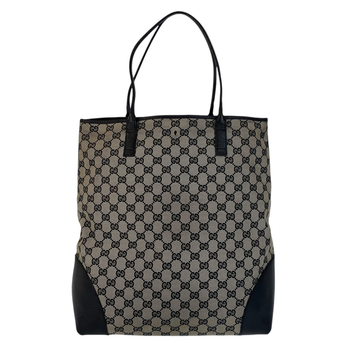 17064
GUCCI グッチ グレー ブラック 黒 GGキャンバス / レザー 263345 トートバッグ ショルダーバッグ  レディース AB28