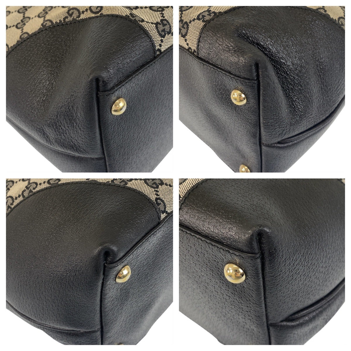 17064
GUCCI グッチ グレー ブラック 黒 GGキャンバス / レザー 263345 トートバッグ ショルダーバッグ  レディース AB28