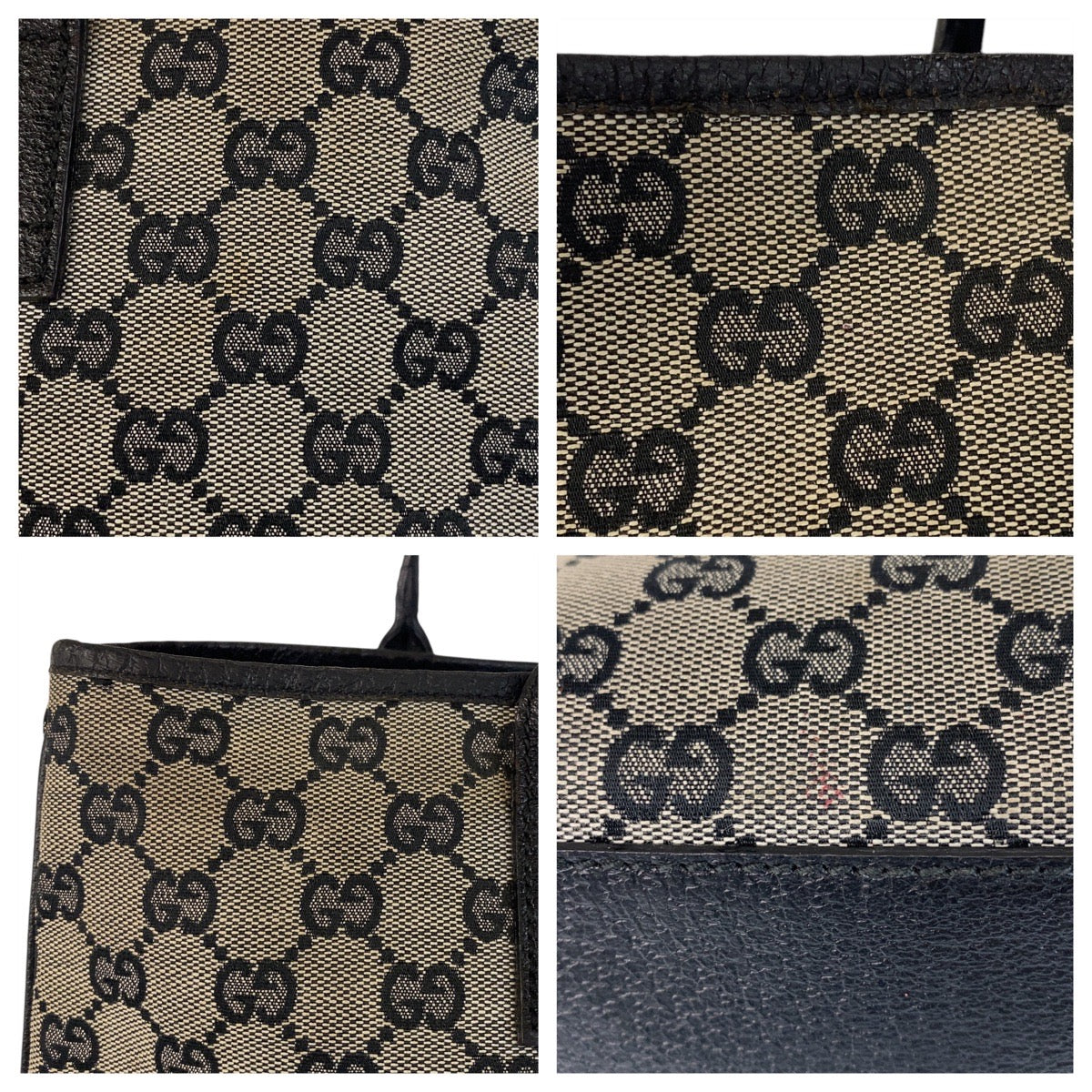 17064
GUCCI グッチ グレー ブラック 黒 GGキャンバス / レザー 263345 トートバッグ ショルダーバッグ  レディース AB28