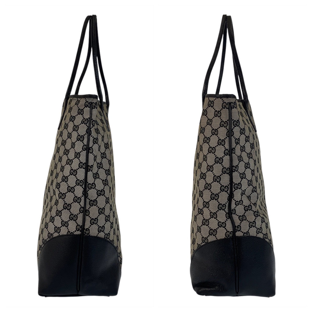 17064
GUCCI グッチ グレー ブラック 黒 GGキャンバス / レザー 263345 トートバッグ ショルダーバッグ  レディース AB28