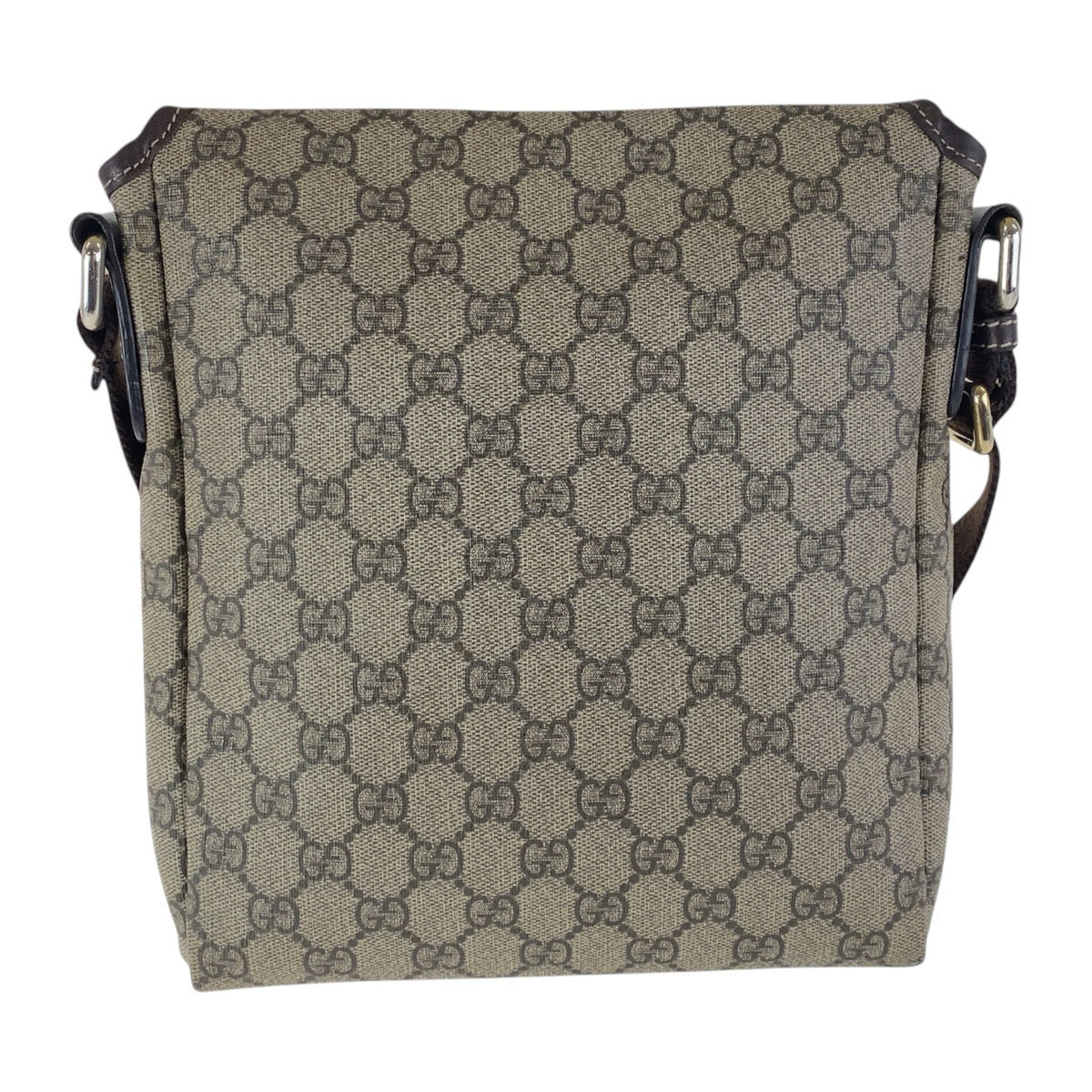 17065
GUCCI グッチ ベージュ ブラウン シルバー金具 GGスプリームキャンバス 223666 斜め掛け ショルダーバッグ 男女兼用  レディース
