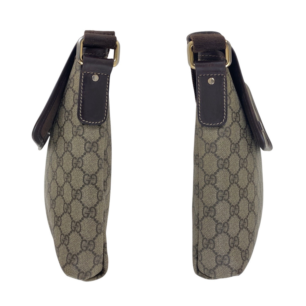 17065
GUCCI グッチ ベージュ ブラウン シルバー金具 GGスプリームキャンバス 223666 斜め掛け ショルダーバッグ 男女兼用  レディース