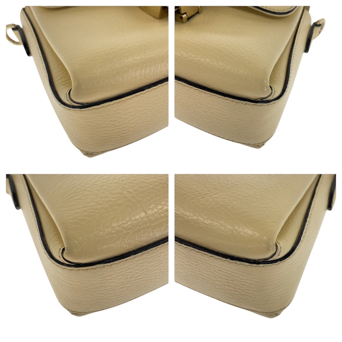 17067
GUCCI グッチ インターロッキング アイボリー ゴールド金具 レザー 607720 斜め掛け チェーン ショルダーバッグ レディース AB75