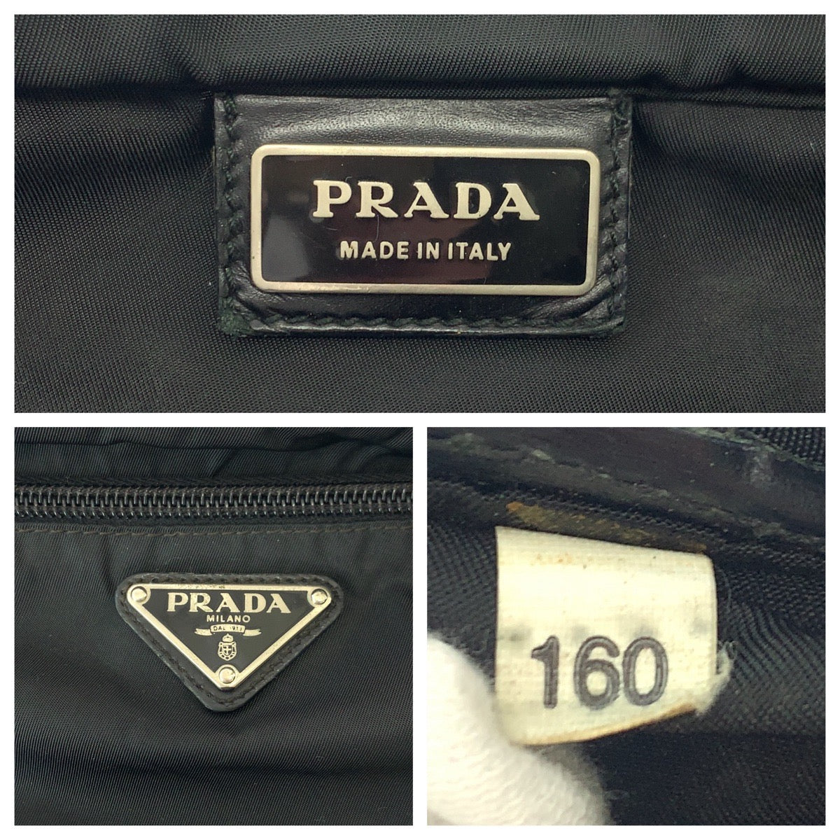 17069
PRADA プラダ テスート 三角ロゴプレート ブラック 黒 シルバー金具 ナイロン BT175Z ショルダーバッグ サコッシュ  メンズ ABP39