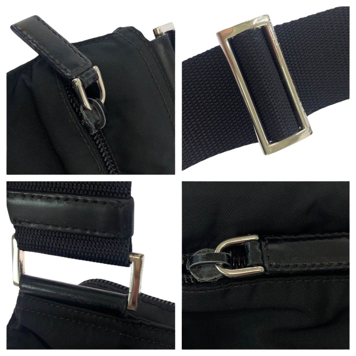 17069
PRADA プラダ テスート 三角ロゴプレート ブラック 黒 シルバー金具 ナイロン BT175Z ショルダーバッグ サコッシュ  メンズ ABP39