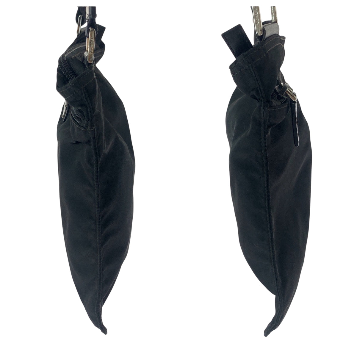 17069
PRADA プラダ テスート 三角ロゴプレート ブラック 黒 シルバー金具 ナイロン BT175Z ショルダーバッグ サコッシュ  メンズ ABP39