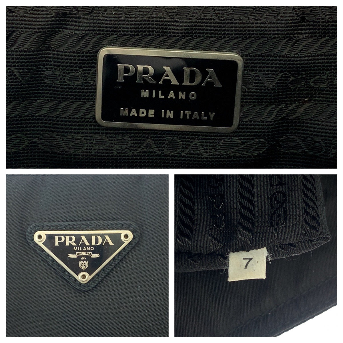 17071
PRADA プラダ テスート 三角ロゴプレート ブラック 黒 シルバー金具 ナイロン B8375 トートバッグ ショルダーバッグ  レディース AB32