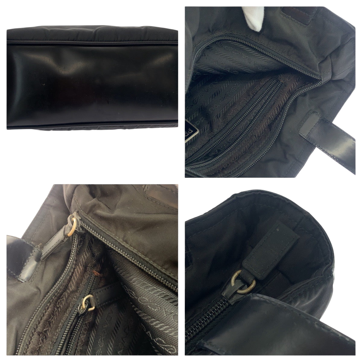 17071
PRADA プラダ テスート 三角ロゴプレート ブラック 黒 シルバー金具 ナイロン B8375 トートバッグ ショルダーバッグ  レディース AB32